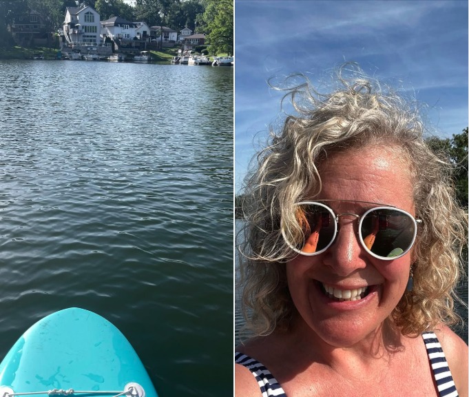 Sheryl Rafferty's Lake Waukomis paddleboard photos from her community-love Facebook post