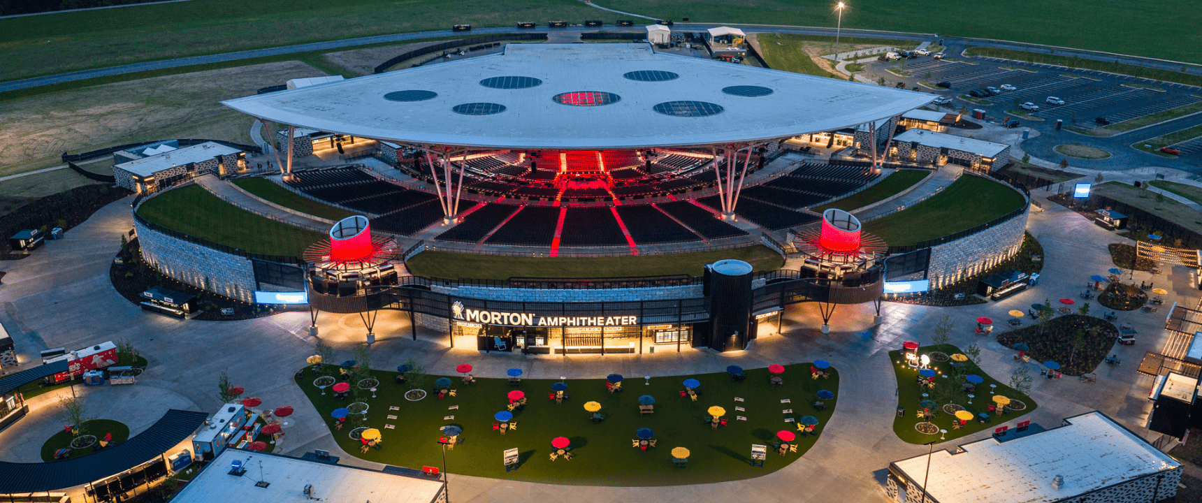 Aerial view of Morton Amphitheater in Riverside